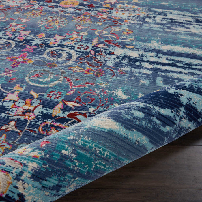 Nourison Vintage Kashan VKA02 Blue Multicolor 9'x12'   Rug