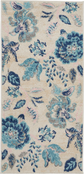 Nourison Tranquil 2'x4' Blue and White French Country Small Rug