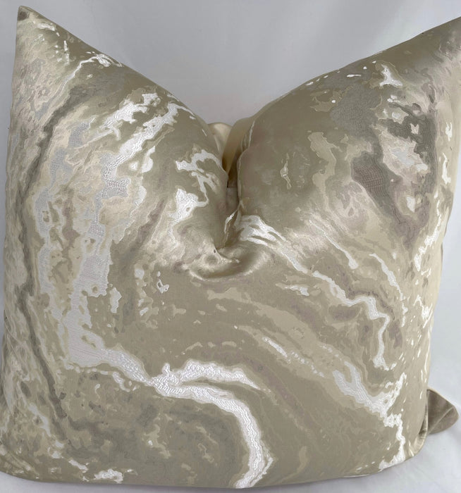 The Bradshaw Collection Taupe/Cream Marble 24” Pillow Case