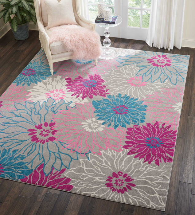 Nourison Passion PSN17 Pink and Grey 8'x10' Large  Rug