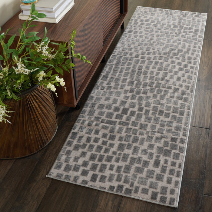 Nourison Urban Chic URC03 Grey 7' Runner  Hallway Rug
