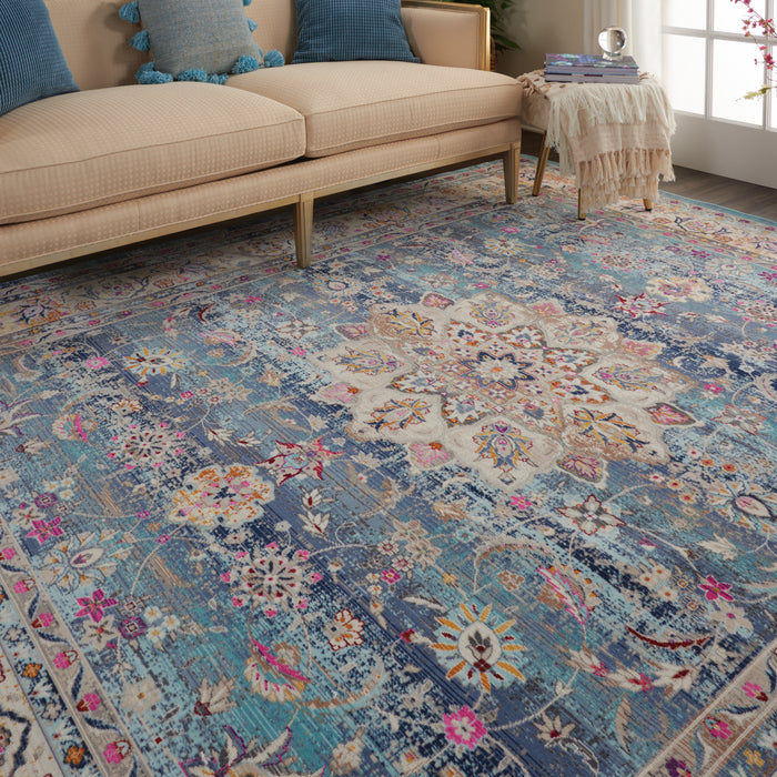 Nourison Vintage Kashan VKA01 Blue Multicolor 8'x10'   Rug