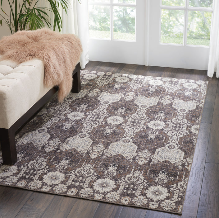 kathy ireland Home Silver Screen KI341 Charcoal and Silver 4'x6'  Area Rug
