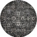 Nourison Twilight TWI13 Black and Grey 8' Round Large Rug