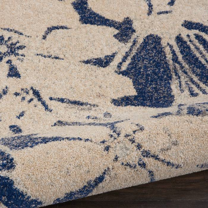 Nourison Tranquil TRA08 Navy Blue and Grey 8'x10' Large  Rug
