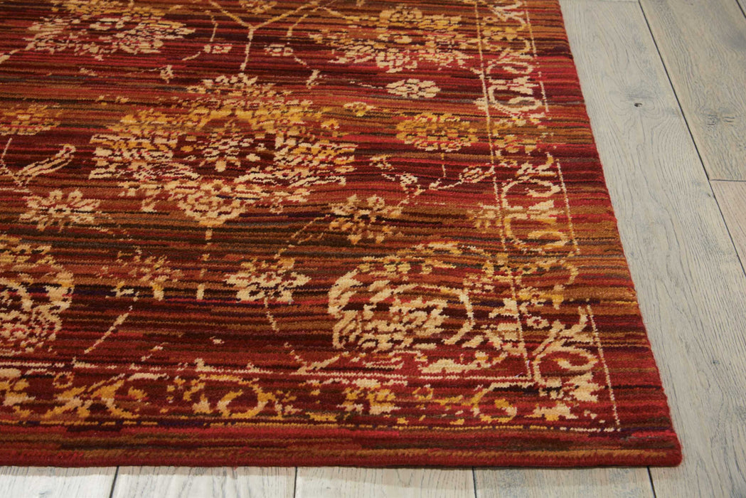 Nourison Rhapsody RH007 Red and Yellow 9'x12' Rug