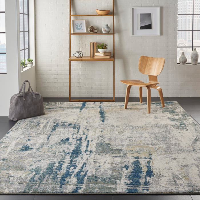 Nourison Artworks ATW05 Blue and Grey 9'x12' Rug