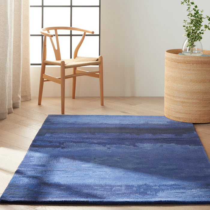 Calvin Klein Home Luster Wash SW18 Blue 4'x6'  Area Rug