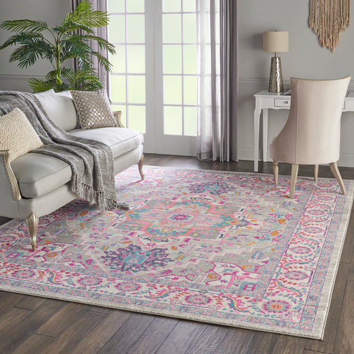 Nourison Passion PSN20 Grey and Pink 9'x12' Large  Rug
