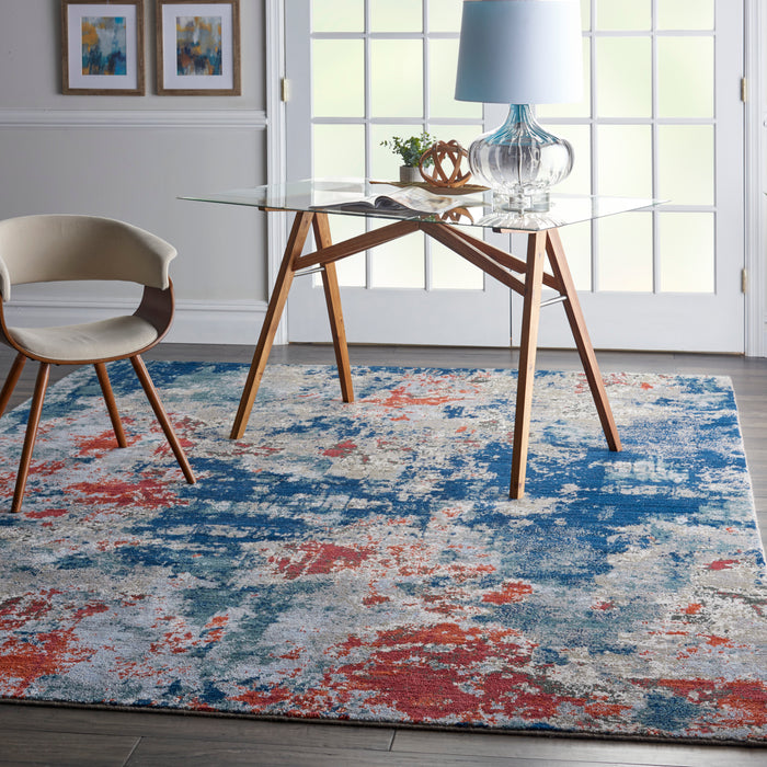 Nourison Artworks ATW01 Blue and Red 10'x13' Rug