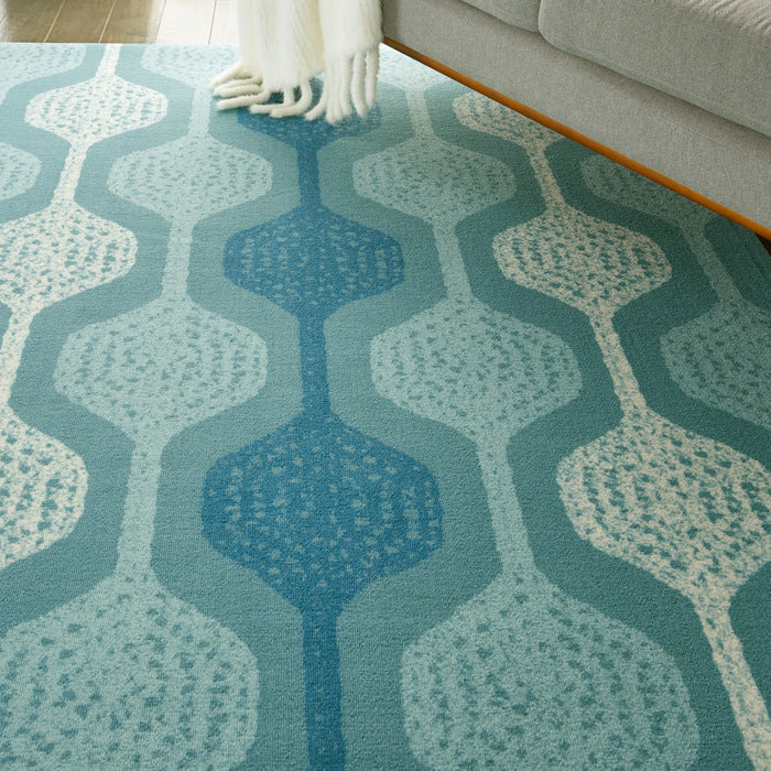 Waverly Sun N Shade SND70 Blue 8'x11' Oversized Indoor-outdoor Rug