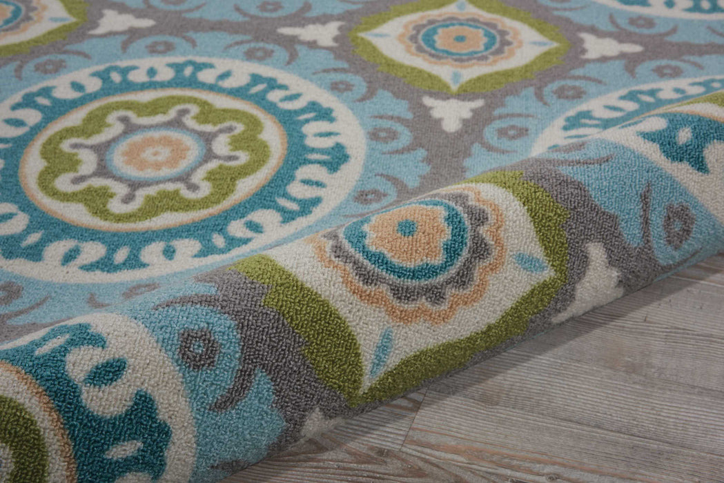 Waverly Sun N Shade SND16 Green 9' Square   Rug