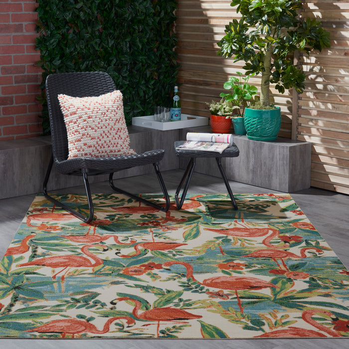 Waverly Sun N Shade SND75 Multicolor 5'x8' Flamingo Area Rug