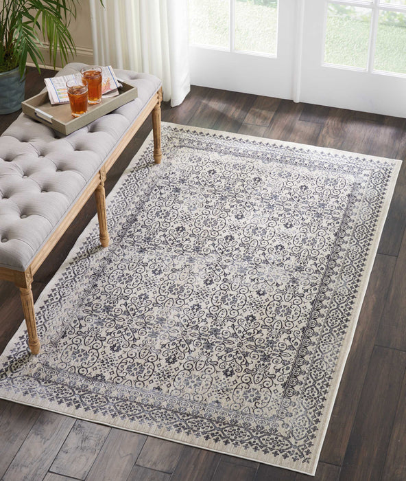 kathy ireland Home Silver Screen KI342 Ivory White 4'x6'  Area Rug
