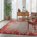 Nourison Symmetry SMM02 Ivory and Red 8'x10' Large Textured Rug
