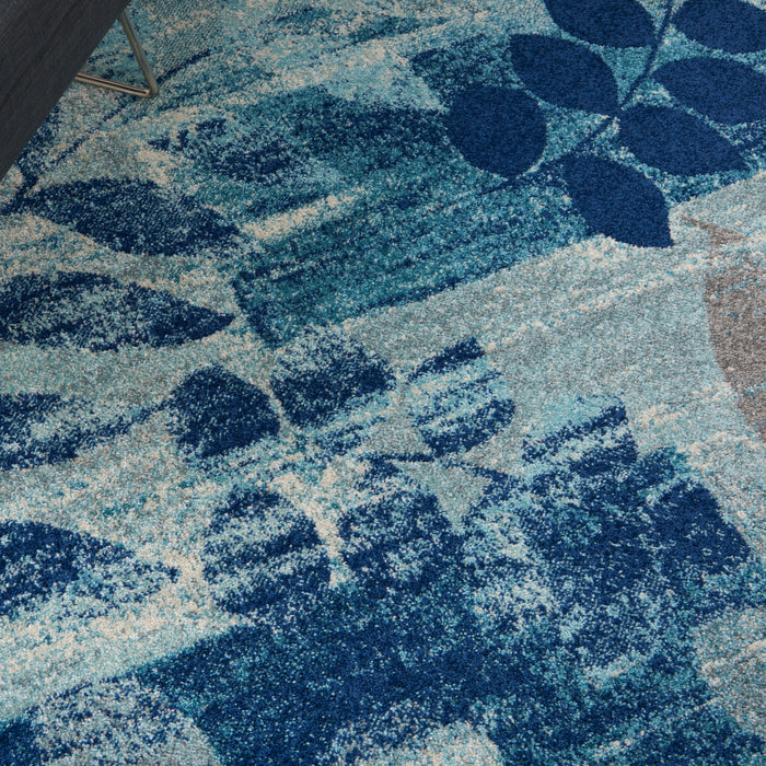 Nourison Tranquil TRA01 Navy Blue 6'x9' Modern Area Rug