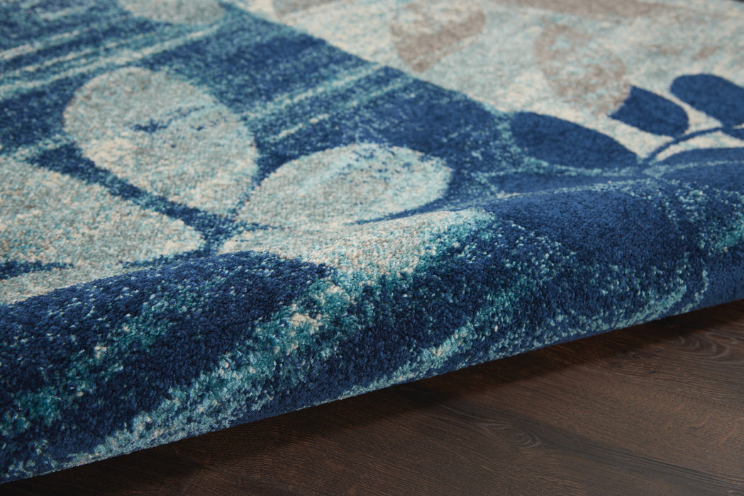Nourison Tranquil TRA01 Navy Blue 6'x9' Modern Area Rug