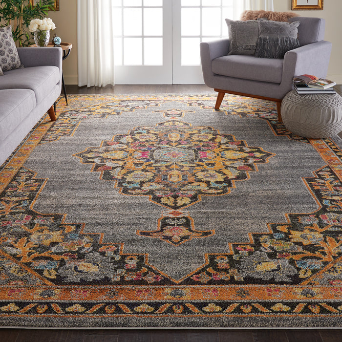 Nourison Passionate PST01 Grey Multicolor 9'x12' Oversized  Rug