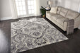 Nourison Twilight TWI03 Grey and White 8'x10' Large Rug