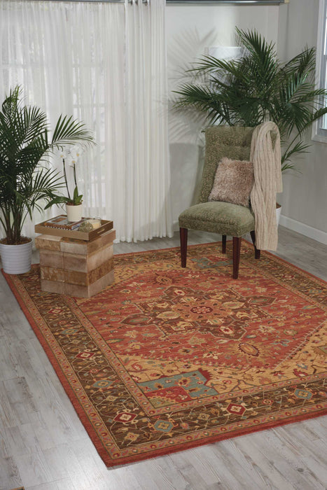 Nourison Living Treasures LI01 Brown 8' Runner Hallway Rug