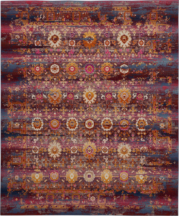Nourison Vintage Kashan VKA03 Burgundy Multicolor 8'x10'   Rug