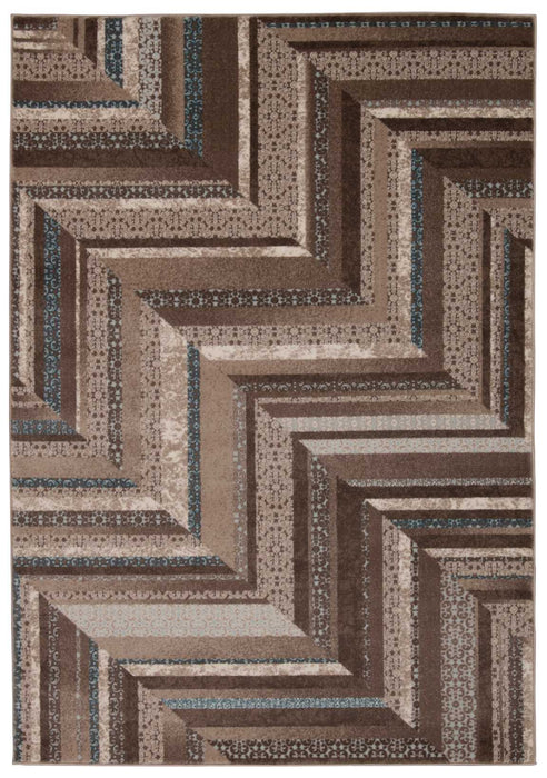 Nourison Soho SOH01 Brown and Blue 5'x7'  Area Rug