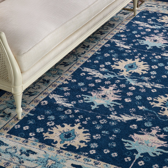 Nourison Tranquil TRA10 Navy Blue 8'x10' Large  Rug