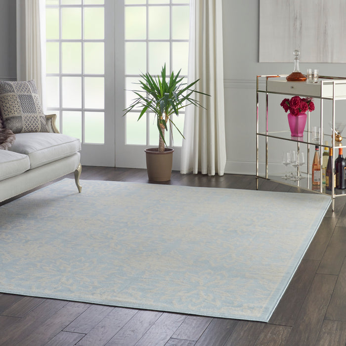Nourison Jubilant JUB06 Light Blue 8'x10' Large Low-pile Rug