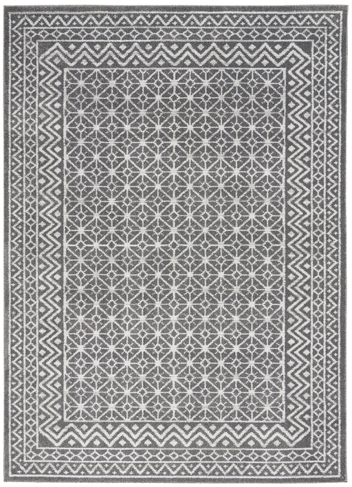 Nourison Palermo 5' x 7' Charcoal Grey and Silver Distressed Bohemian Area Rug