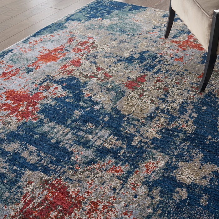 Nourison Artworks ATW01 Blue and Red 6'x8' Abstract Area Rug