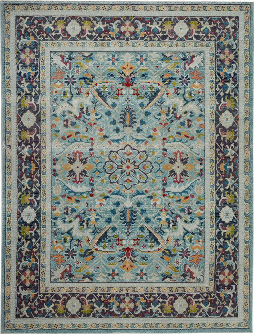 Nourison Ankara Global ANR14 Light Blue Multicolor 8'x10' Large Textured Rug