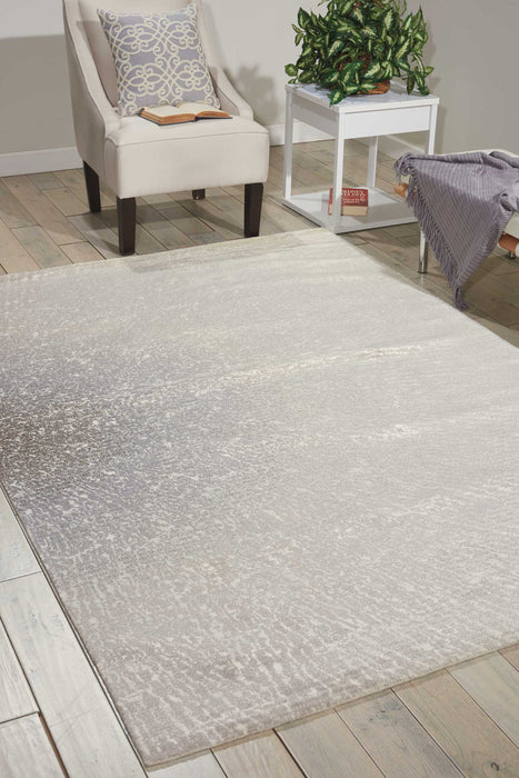 Nourison Twilight TWI12 Grey and White 9'x12' Oversized Rug