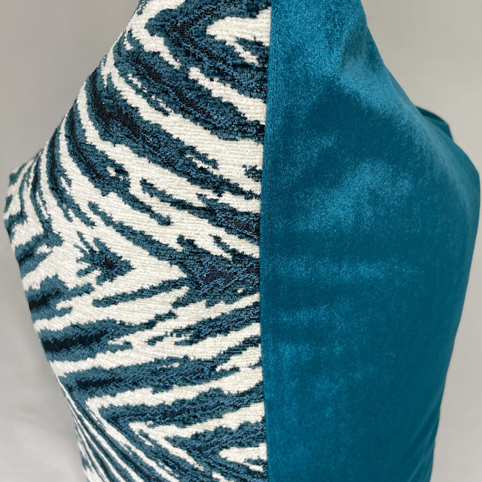 The Bradshaw Collection Teal & Blue bold stripes 24” Pillow Case