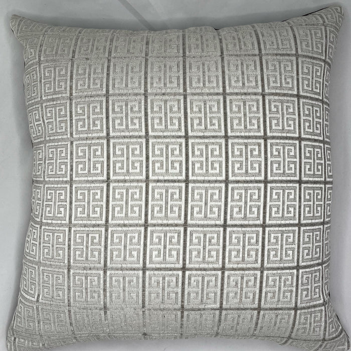 Gray and white Greek Key 24” pillow case