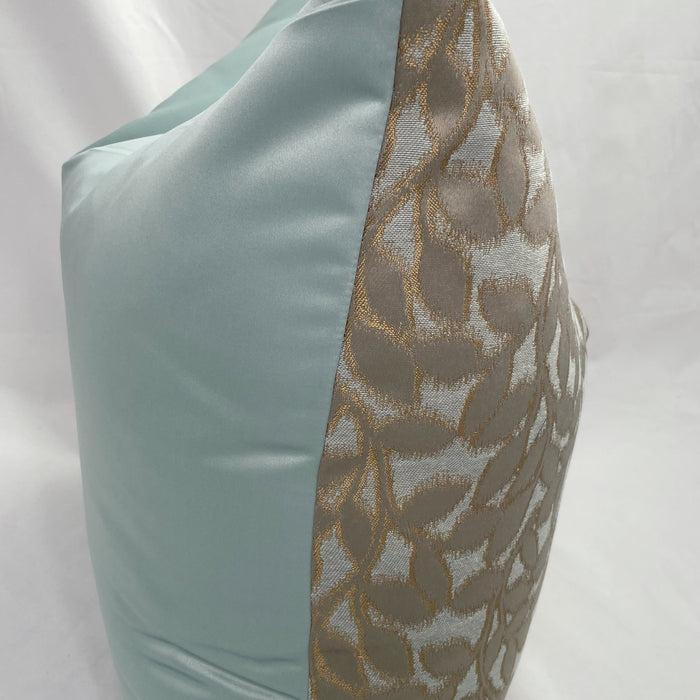 Taupe & Aqua Petal 24” Pillow Case