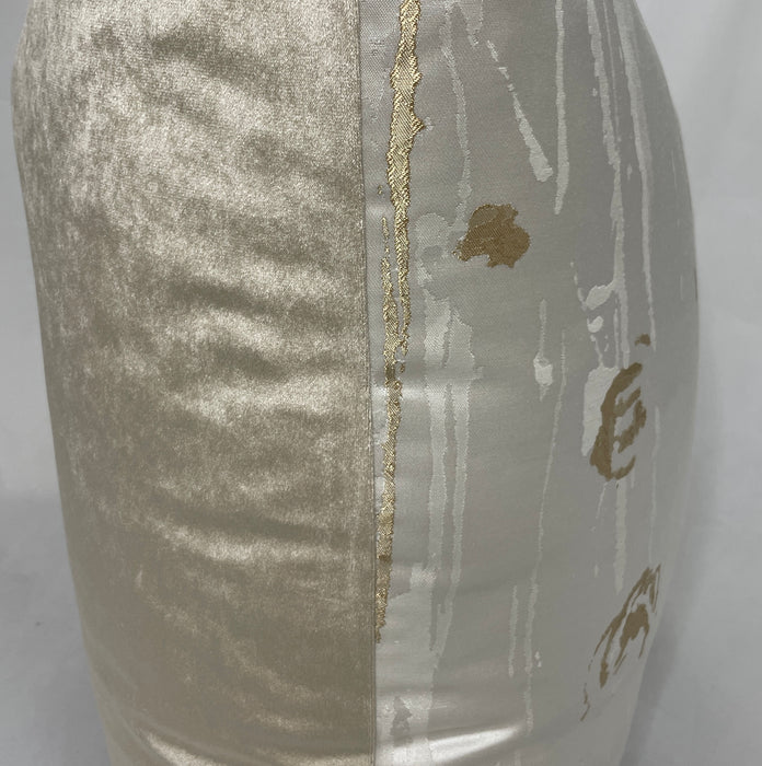 The Bradshaw Collection White Satin & Gold Metallic Pillow Case