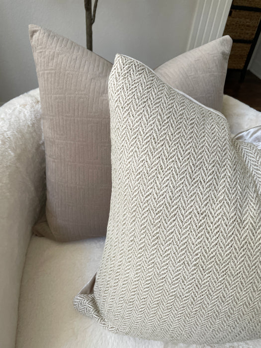 Neutral textured fabric 20x20 pillow case