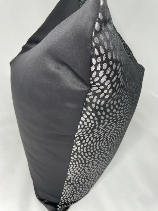 Black & Silver Dot Metallic 24” Pillow Case