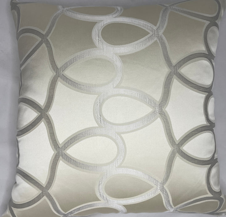 The Bradshaw Collection Cream Satin Swirl 24” Pillow Case