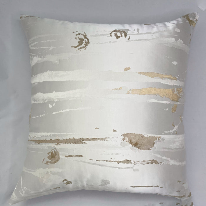 The Bradshaw Collection White Satin & Gold Metallic Pillow Case
