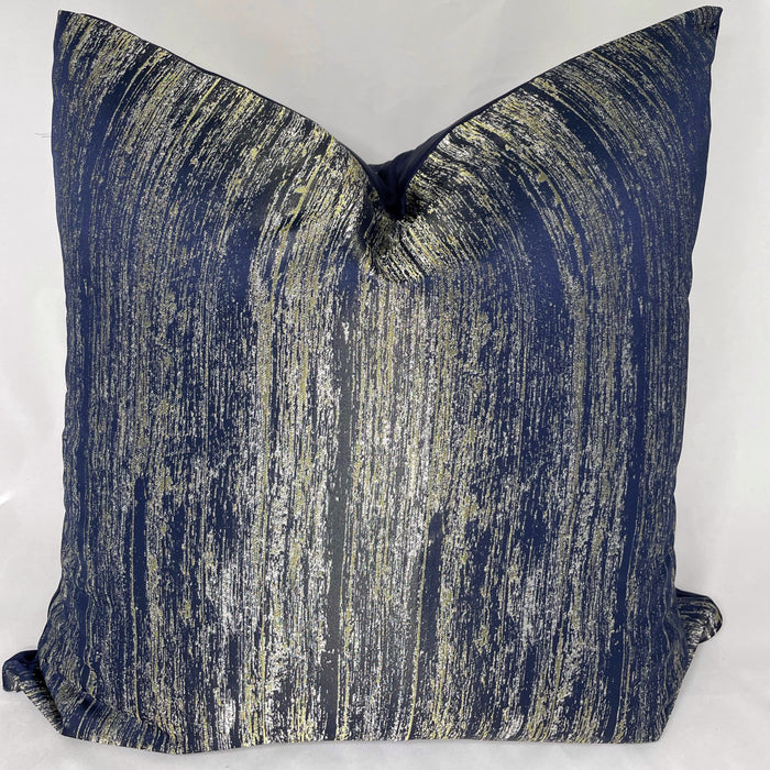 The Bradshaw Collection Blue & Gold metallic satin 24” Pillow Case