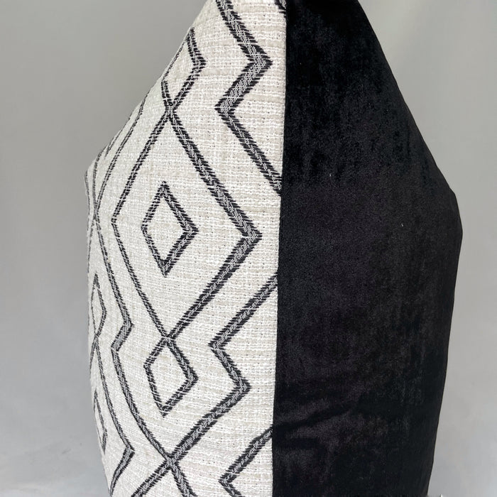 Black and white diamond 24” pillow case