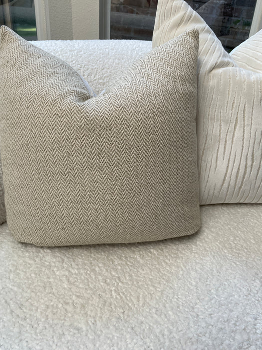 Neutral textured fabric 20x20 pillow case