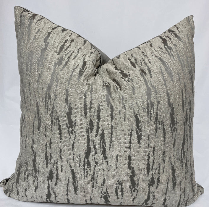 The Bradshaw Collection Woven Textured Gray and Silver 24” Pillow Case