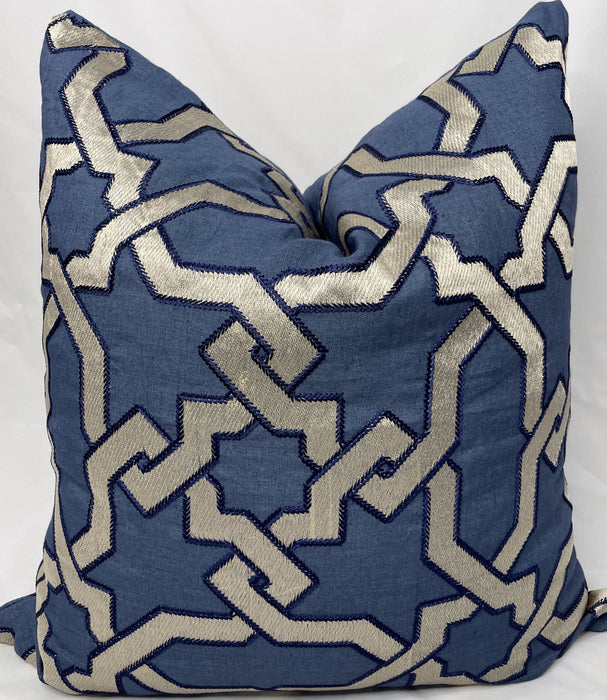 Embodied 24” Navy Blue & Gray Pillow Case