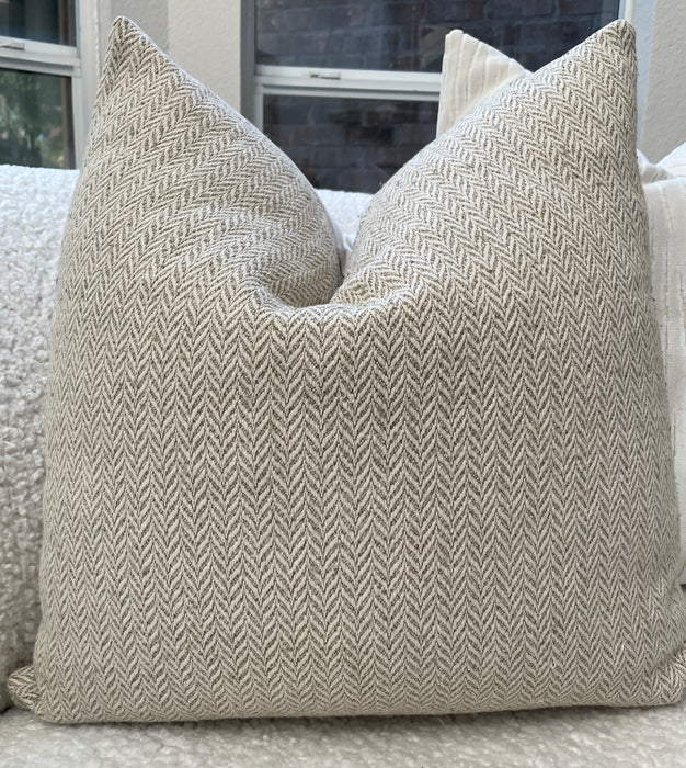 Neutral textured fabric 20x20 pillow case