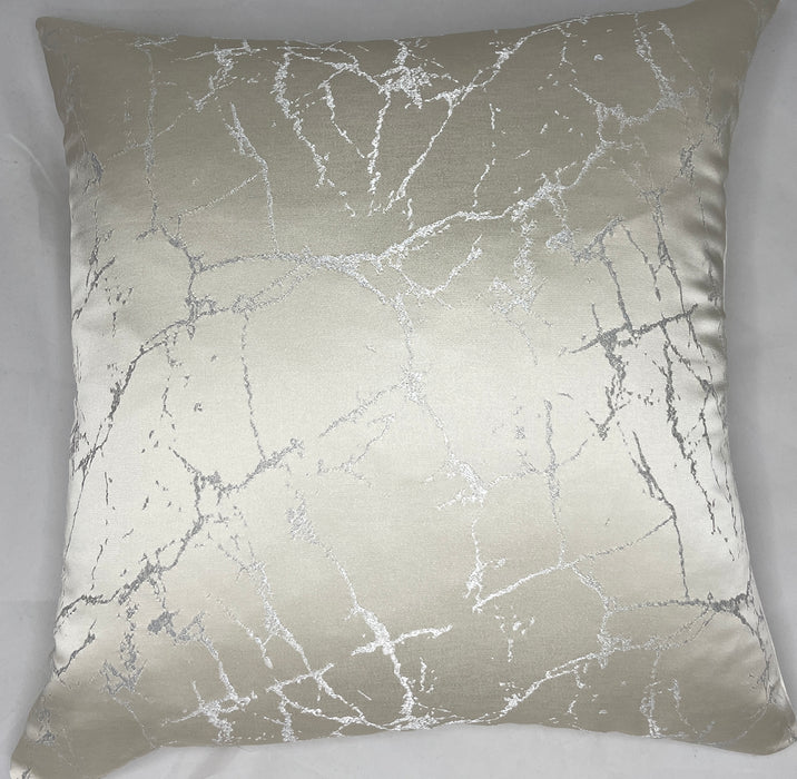 The Bradshaw Collection Cream Satin With Woven Silver 24” Pillow Case