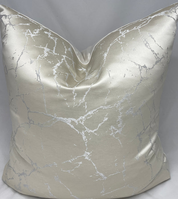 The Bradshaw Collection Cream Satin With Woven Silver 24” Pillow Case