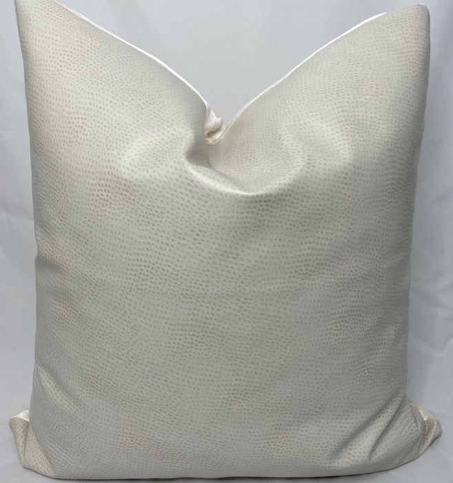The Bradshaw Collection Faux cream leather 24” Pillow Case