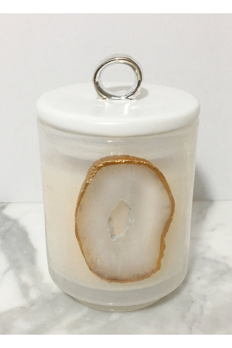 White Agate Candle